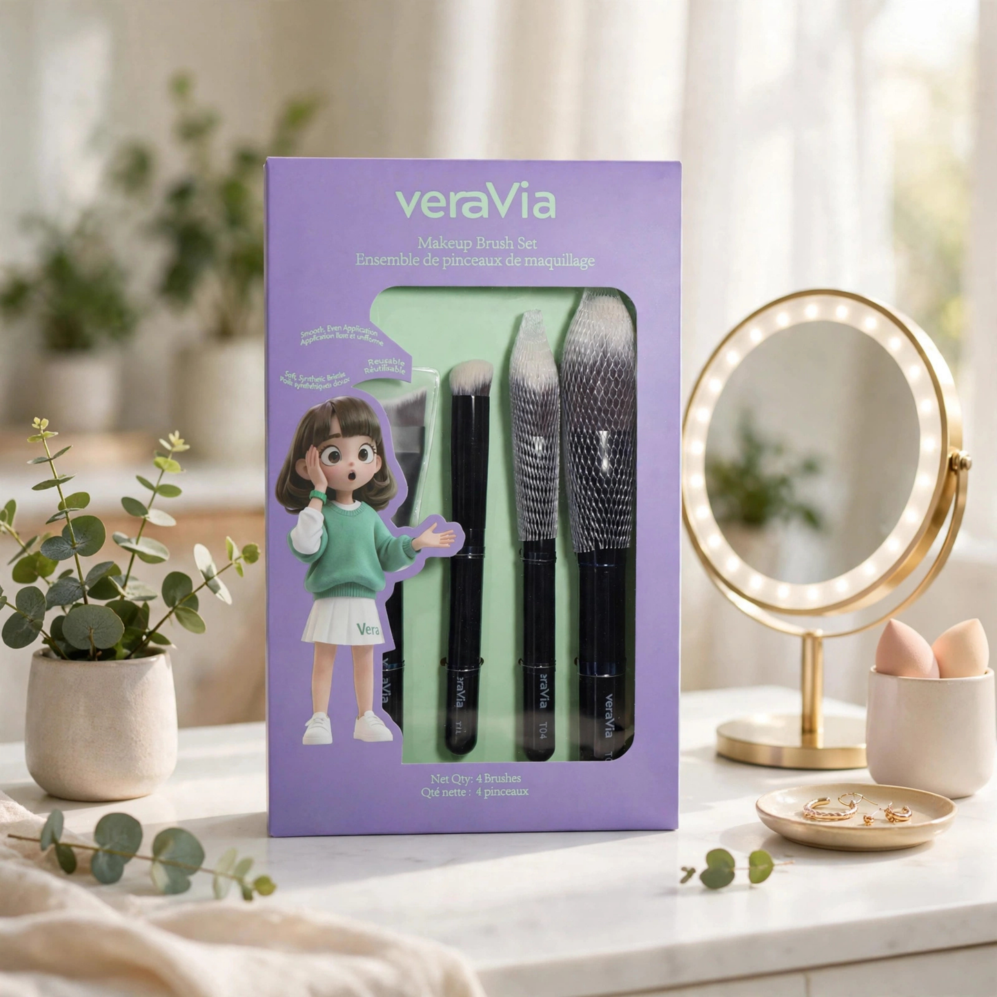 Lumibase Vegan Foundation Brush Set (4pc)