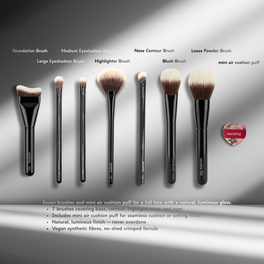 veraVia Canada Naturlux 8pc Makeup Brush Set - Glow Cosmetics Kit