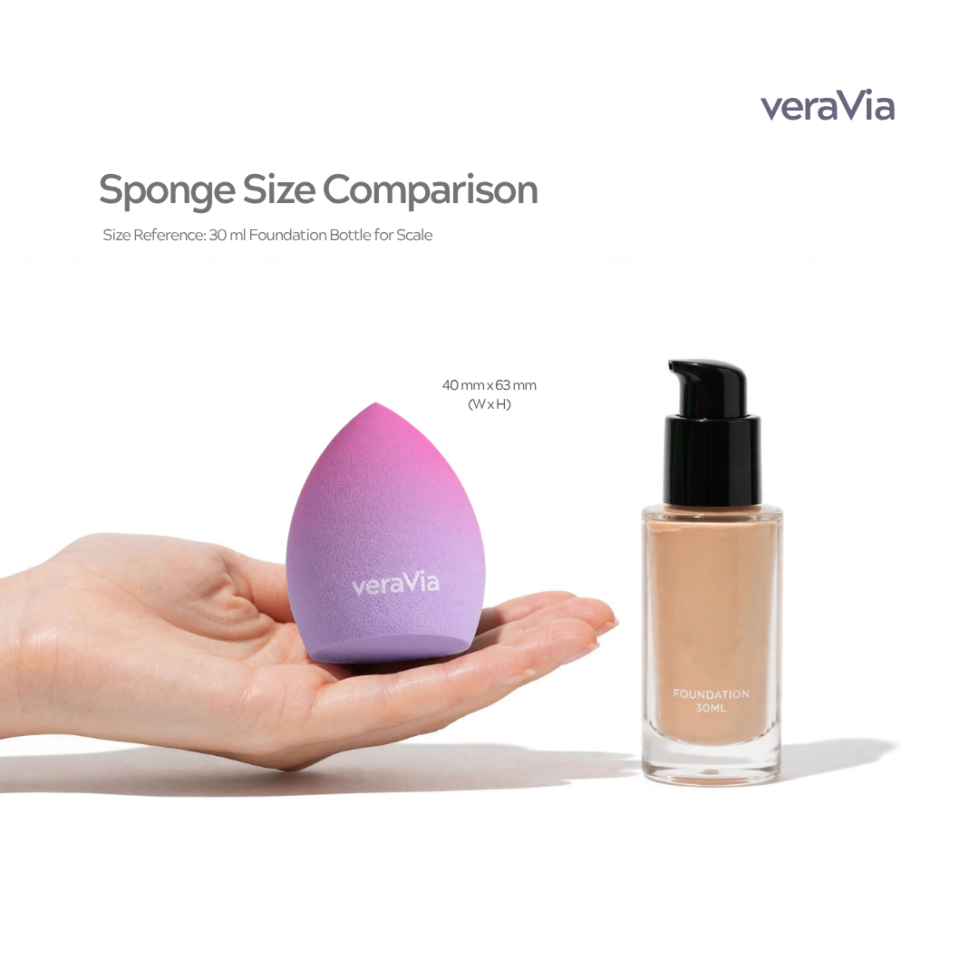 Hydrophilic Makeup Sponge | Olive Slanted, Purple Pink