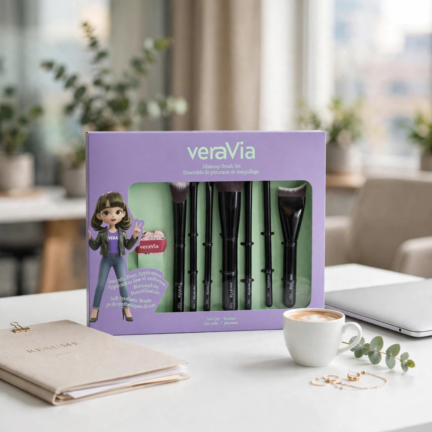 Naturlux Vegan Brush Set + Mini Puff(8pc)