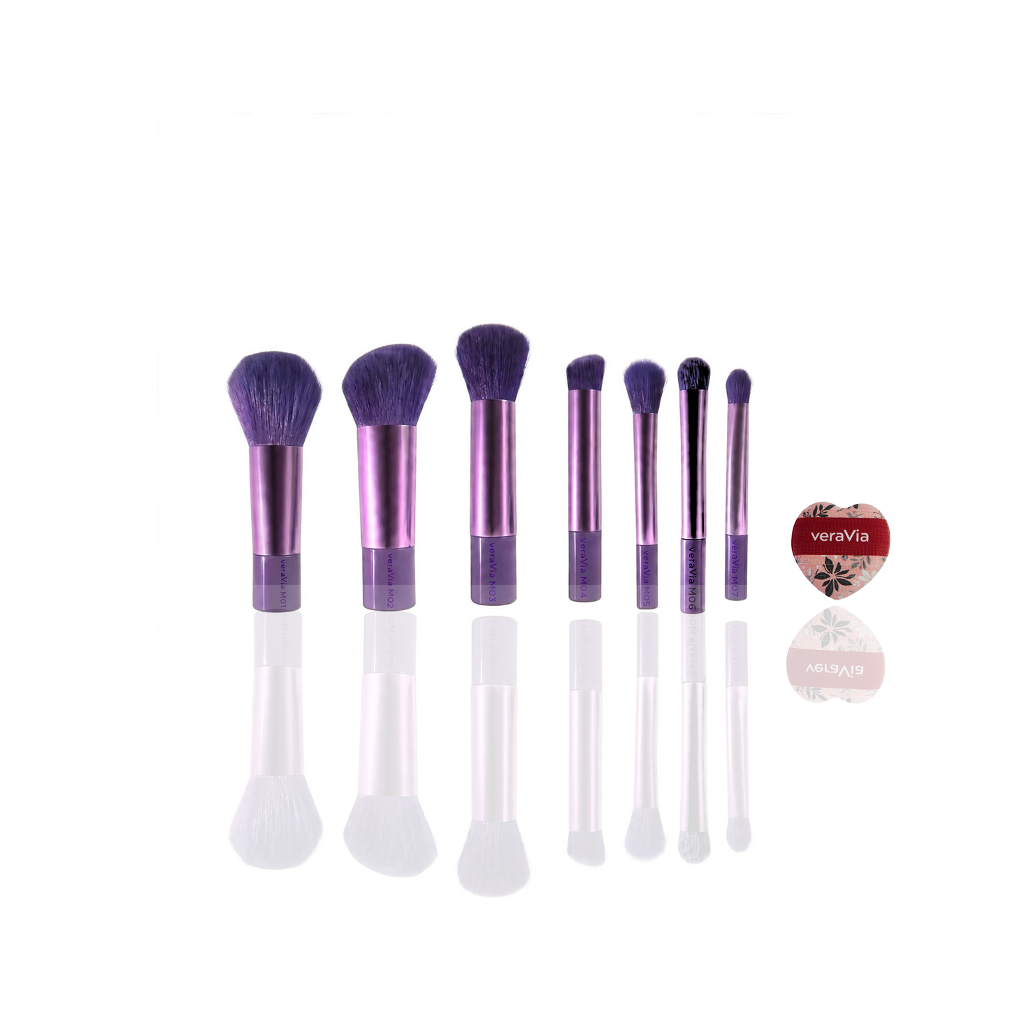 Travel Glow Vegan Brush Set  + Mini Puff(8pc)