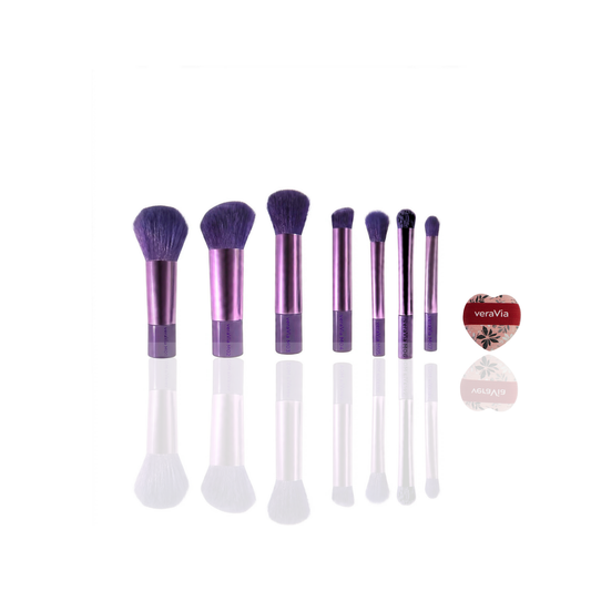 Travel Glow Vegan Brush Set  + Mini Puff(8pc)