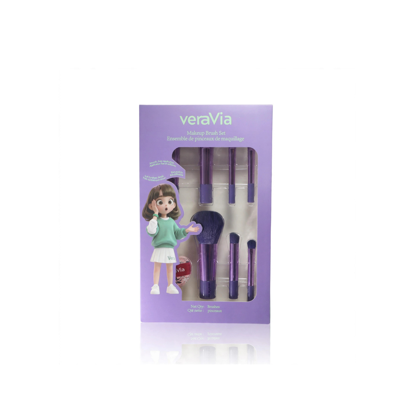 Travel Glow Vegan Brush Set  + Mini Puff(8pc)