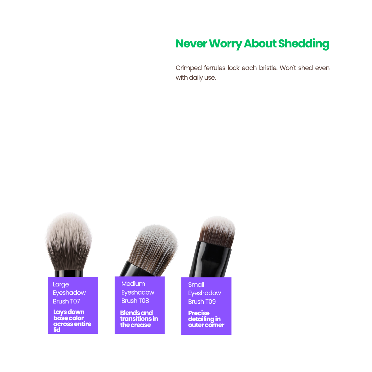 EyeEssence Vegan Eyeshadow Brush Set (3pc)