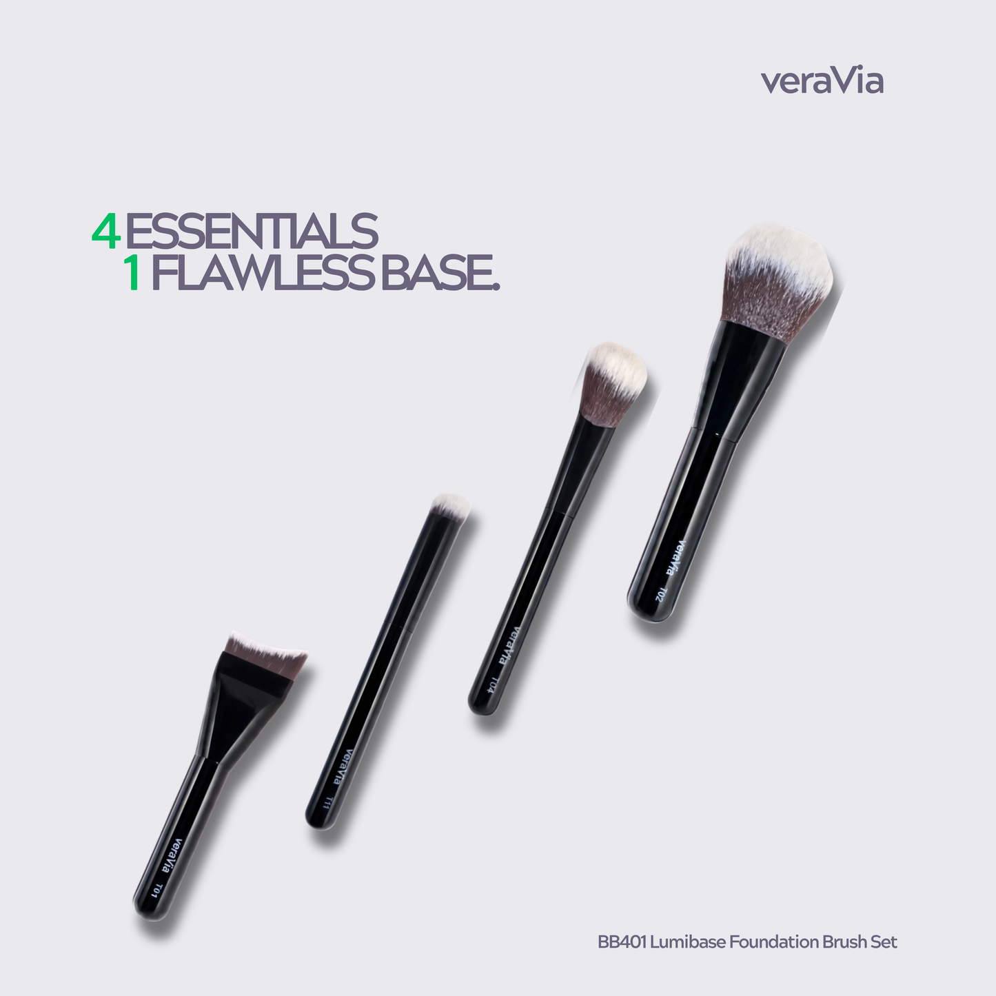 Lumibase Vegan Foundation Brush Set (4pc)