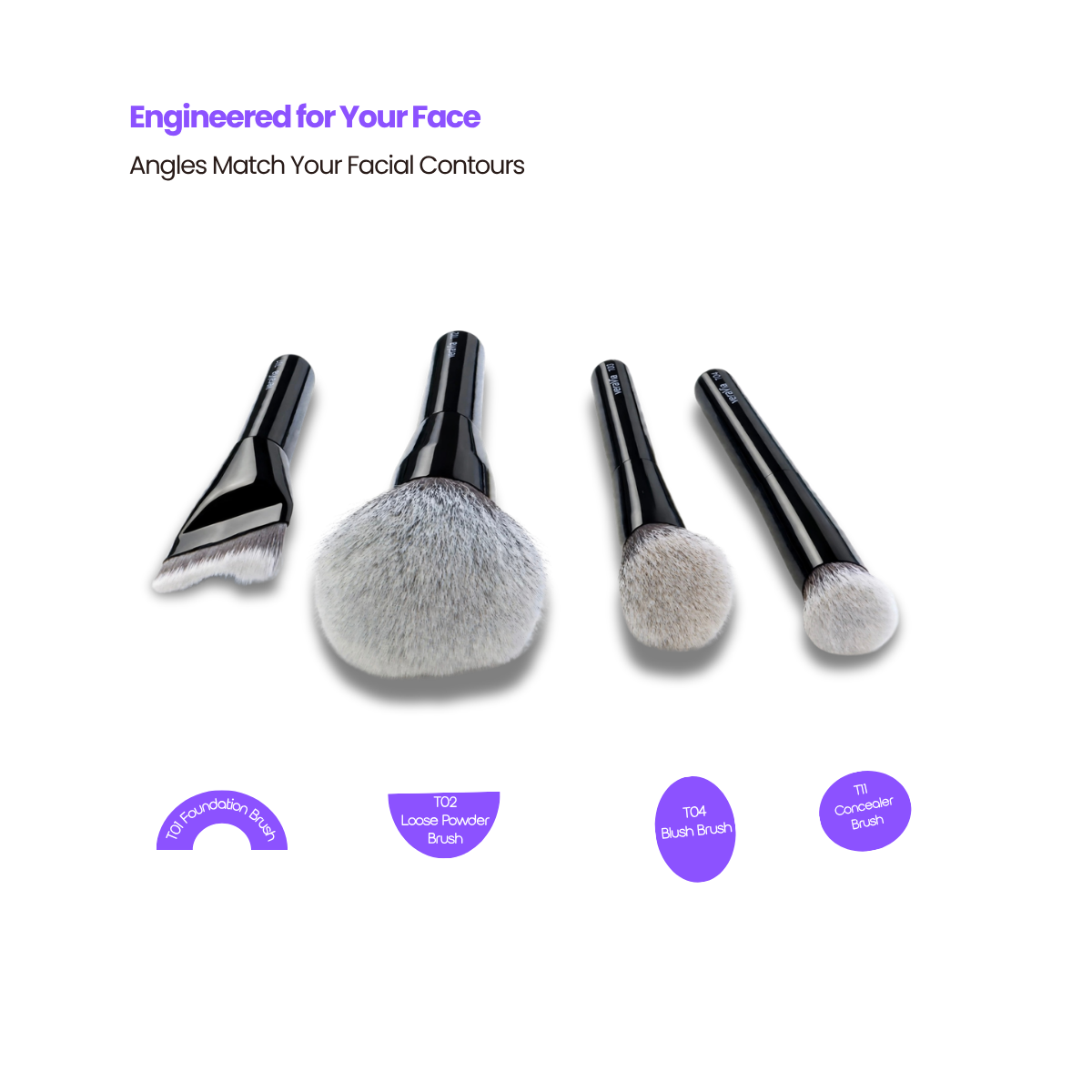 Lumibase Vegan Foundation Brush Set (4pc)