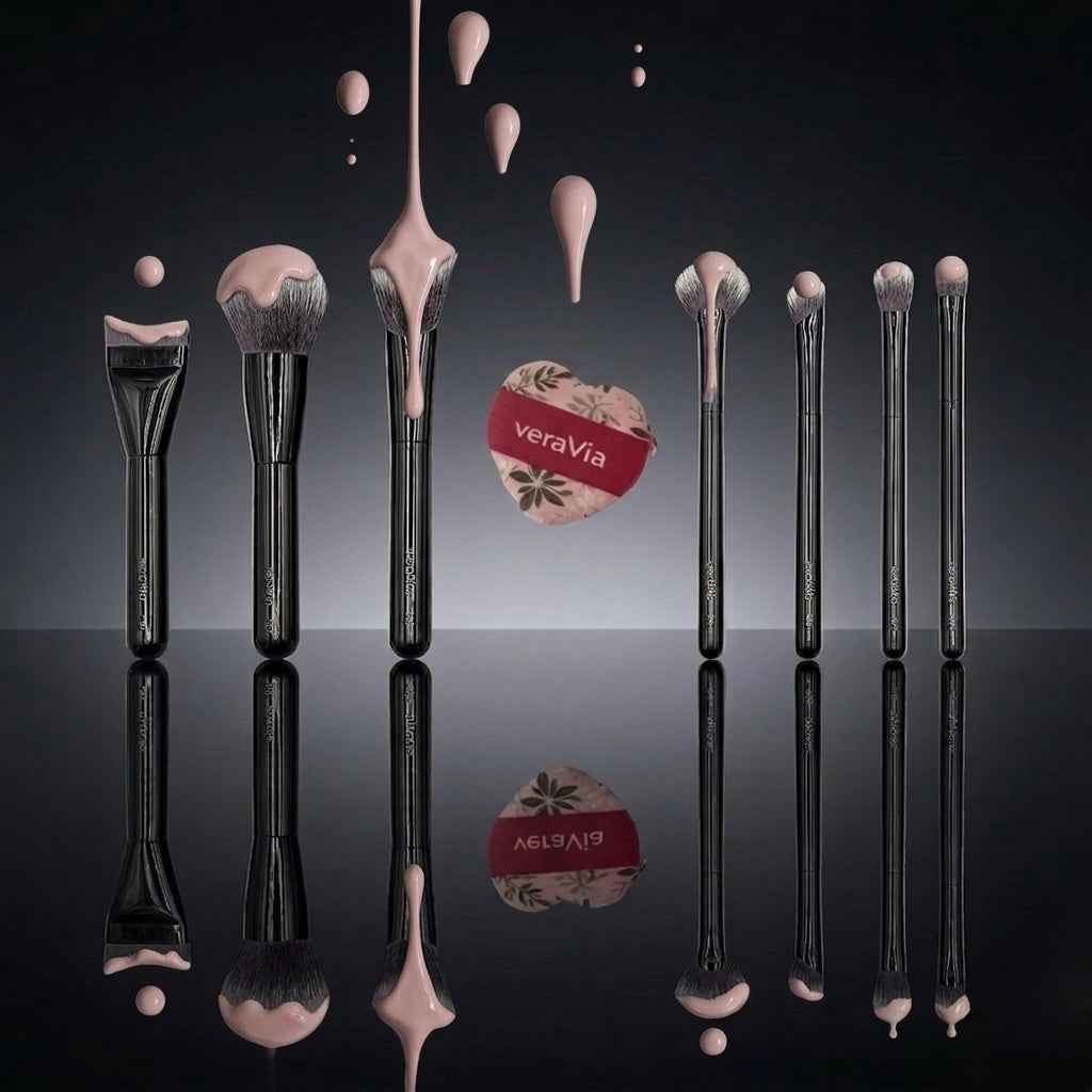 veraVia Canada Naturlux 8pc Makeup Brush Set - Glow Cosmetics Kit