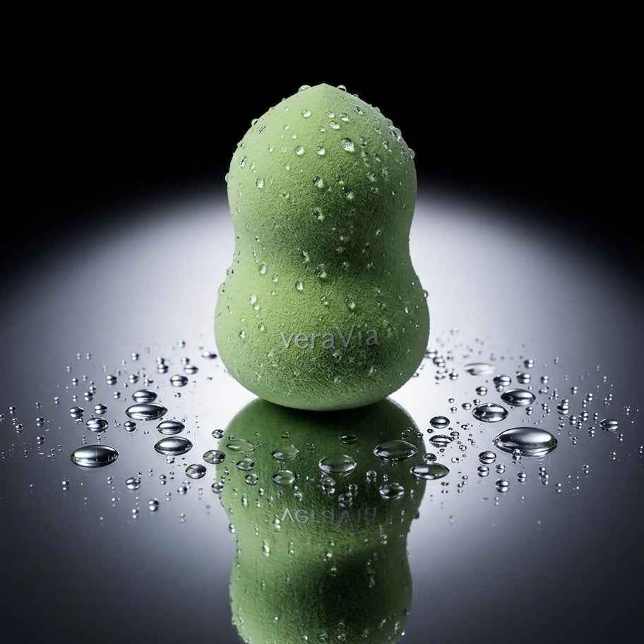 veraVia Green Gourd Shaped Makeup Sponge | Latex Free Beauty Blender