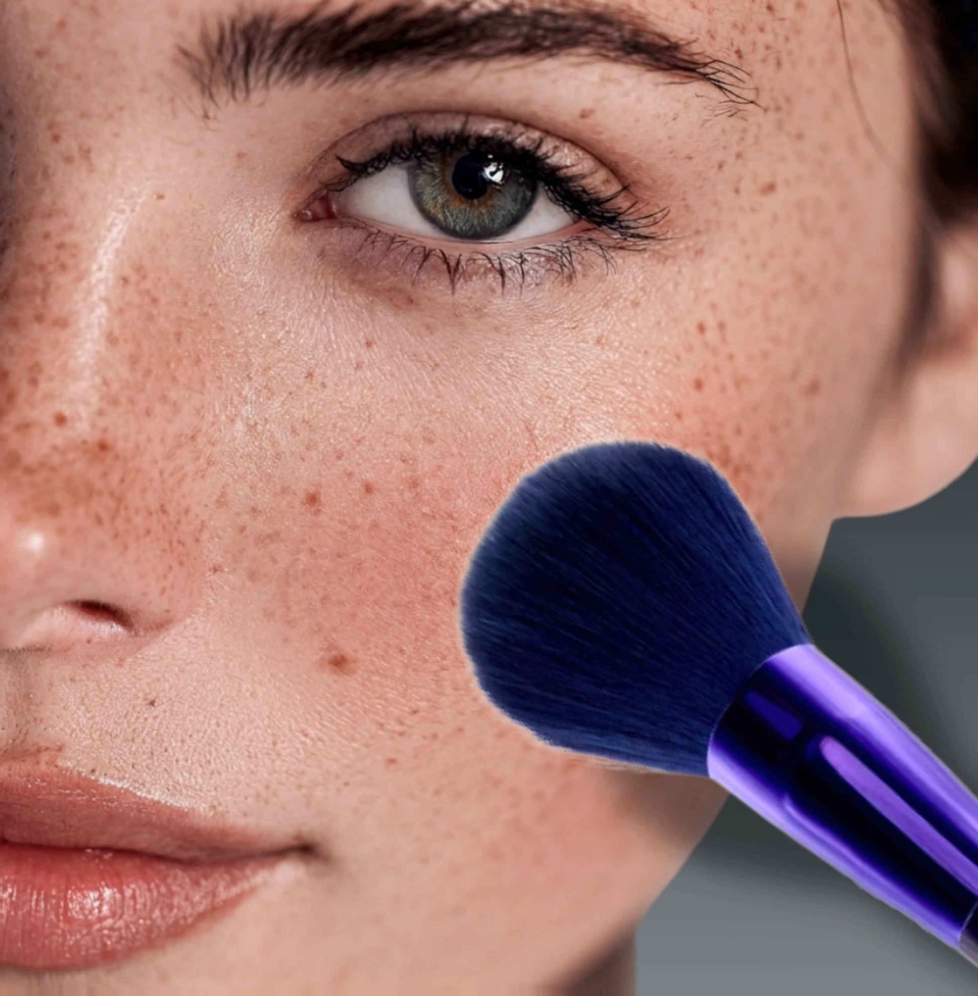 veraVia Amethyst Loose Powder Makeup Brush - Large Setting Brush