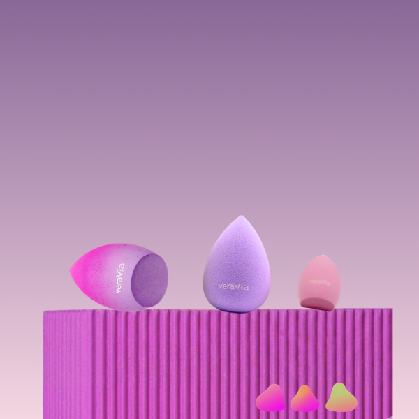 veraVia Aurora Trio Makeup Sponge Set - 3 Pcs Beauty Blender Kit - VeraVia