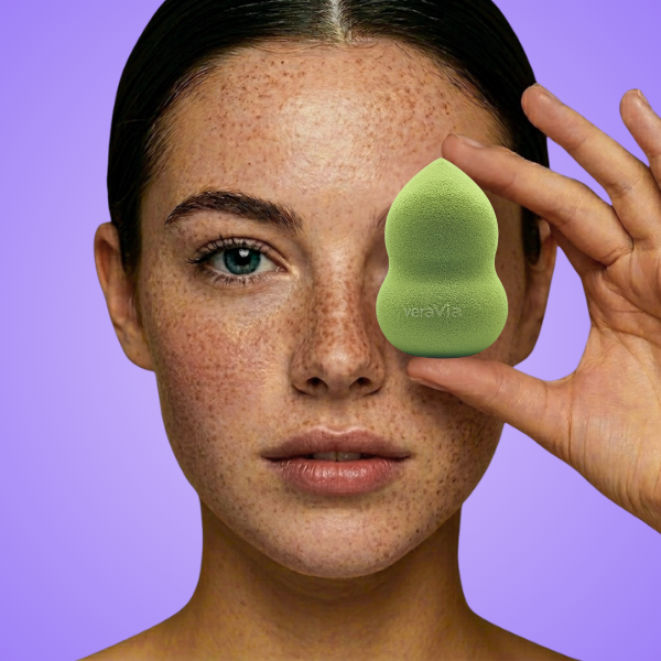 veraVia Green Gourd Shaped Makeup Sponge | Latex Free Beauty Blender - VeraVia