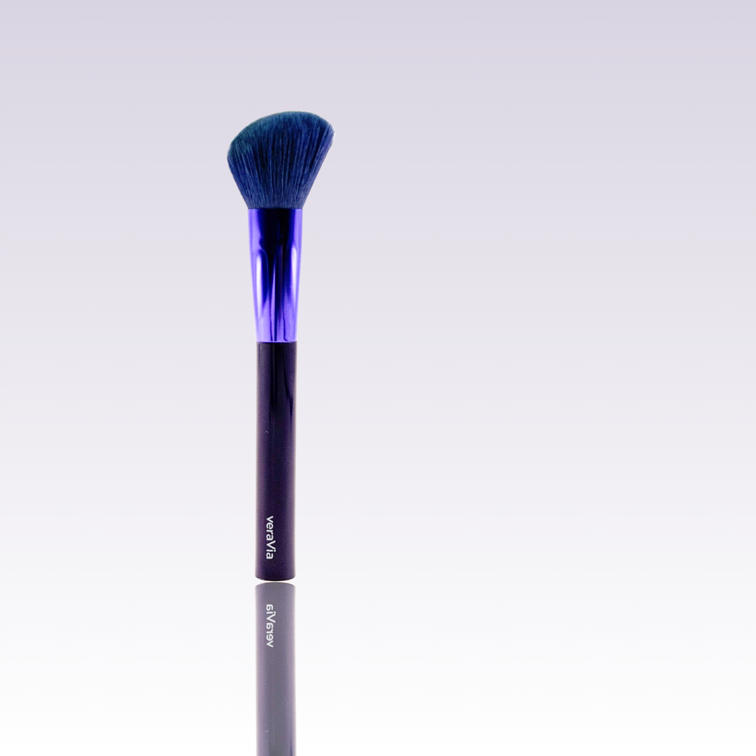 veraVia Amethyst professional angled contour makeup brush with purple handle
