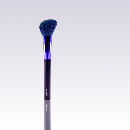 veraVia Amethyst professional angled contour makeup brush with purple handle