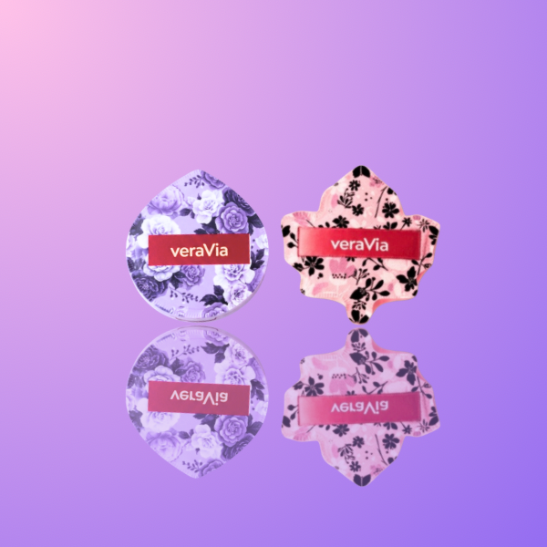 veraVia Stardust Rubycell Powder Puff Duo - 2 Pcs Makeup Sponge Set