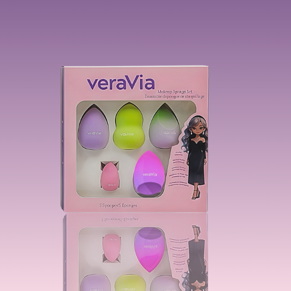 veraVia premium 5 pieces professional cosmetic beauty blender kit gift box