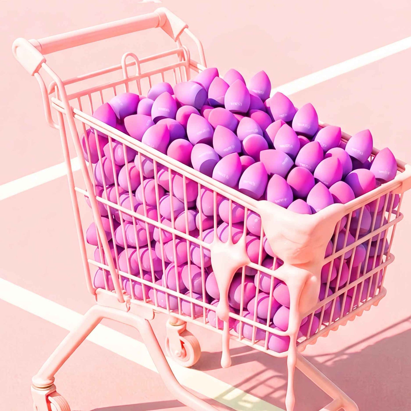 veraVia Purple Pink Gradient Olive Sponge - Slanted Beauty Blender